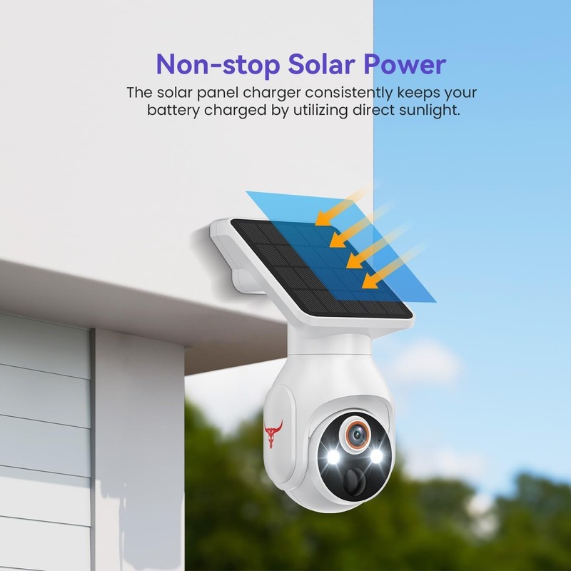 Solar Panel Powered Security Camera 1080p WiFi Camera with Night Vision Motion gallery