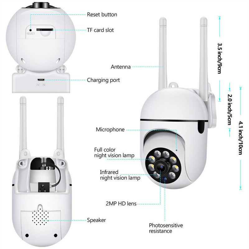 5G Wifi Wireless Security Camera System Outdoor Home Night Vision Cam 1080P HD gallery