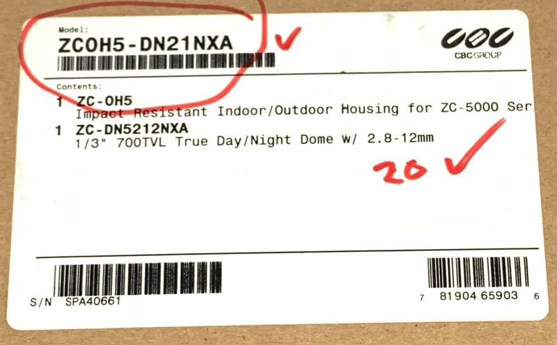 Ganz ZC-D5212NXA 700TVL DN Dome Camera 2.8-12mm Lens W/ zc-0H5 Housing gallery