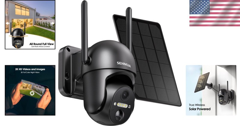 Battery Powered Security Camera 2K Solar Outdoor WiFi Color Night Vision gallery