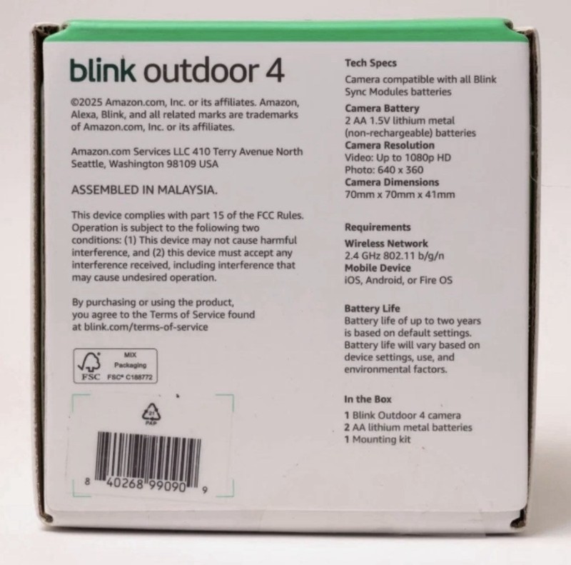 Blink Outdoor 4 (4th Gen) Wire-Free Smart Security Add On Camera HD 2-Way Audio gallery