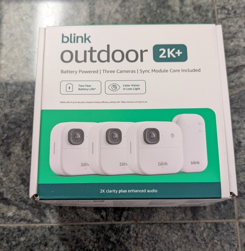 New BLINK OUTDOOR 2K+ WIRELESS SECURITY CAMERA 3 CAMERA SYSTEM with Sync Module