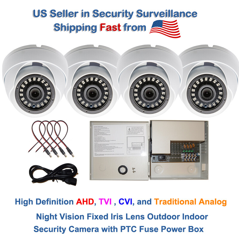 4x 1080p Day Nigh Vision Outdoor Indoor CCTV Security Dome Camera with Power Box