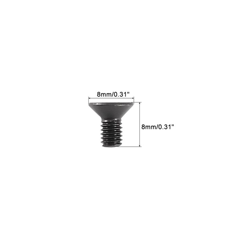 50pcs Black M4 x 8mm Recessed Alloy Steel Flat Head Flared Screws Bolts gallery