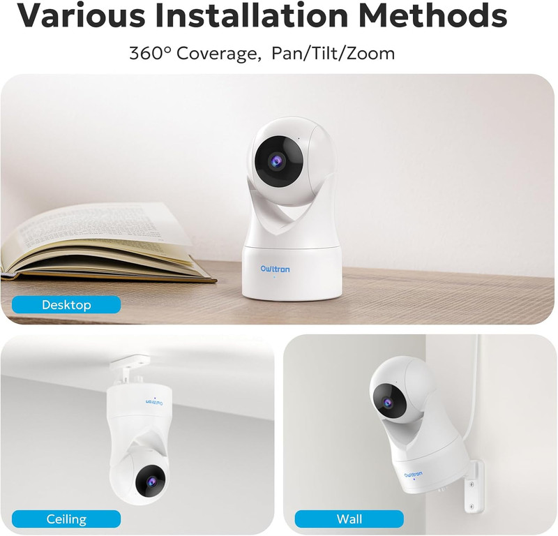 Indoor Security Camera 2K, 360° Cameras for Home Security with Motion Detection, gallery