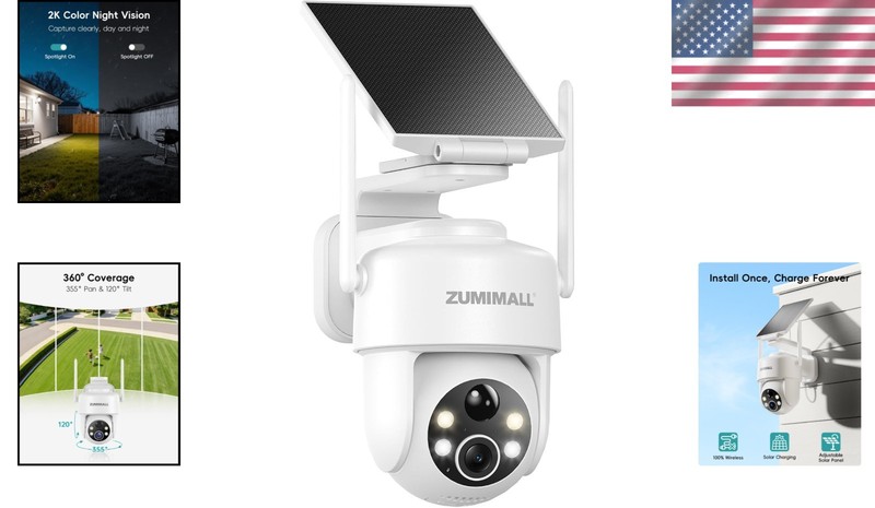 Retractable Solar-Powered Security Camera - 360° Coverage & Night Vision gallery