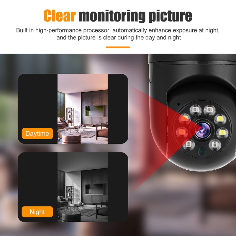 WiFi IP IR E27 Light Bulb Camera 1080P HD Wireless Home Security 360° Panoramic gallery