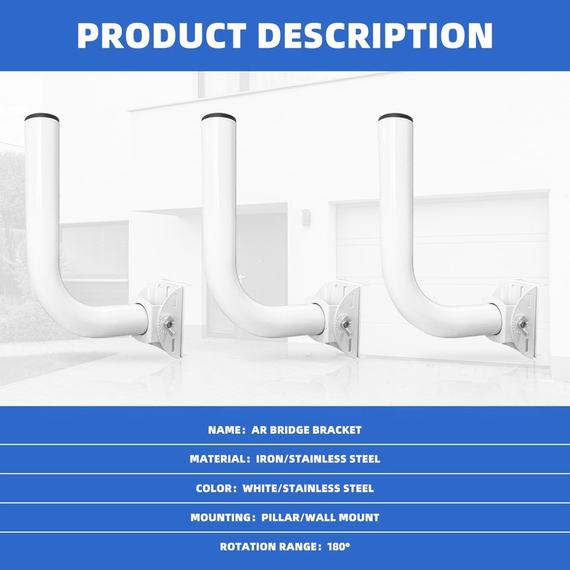 Universal Wireless Bridge Bracket Mount, 3 Pack J Pole Mounts, Adjustable Pol... gallery
