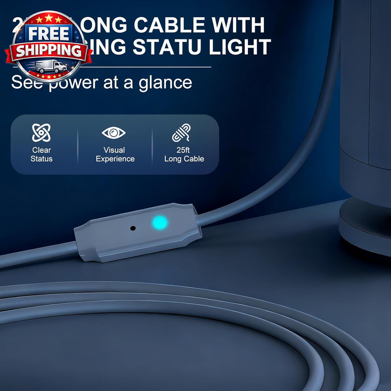 25FT Power Cord and Adapter Compatible with Ring Spotlight Cam Pro(Battery), St gallery