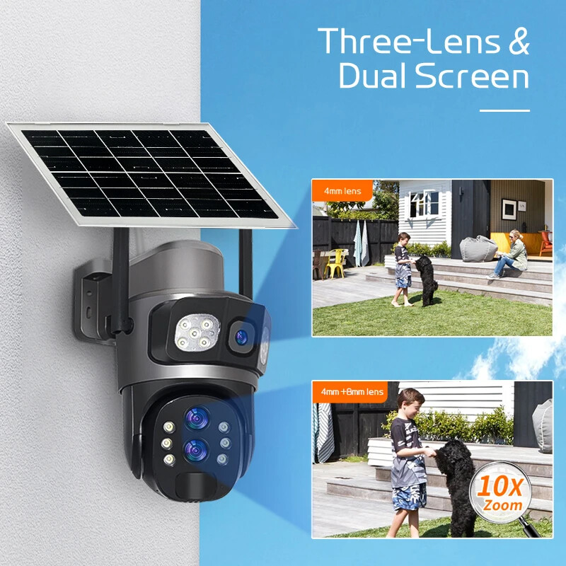 Solar Outdoor Surveillance Camera 6K 12MP CCTV PTZ Security Solar Panel Cameras gallery