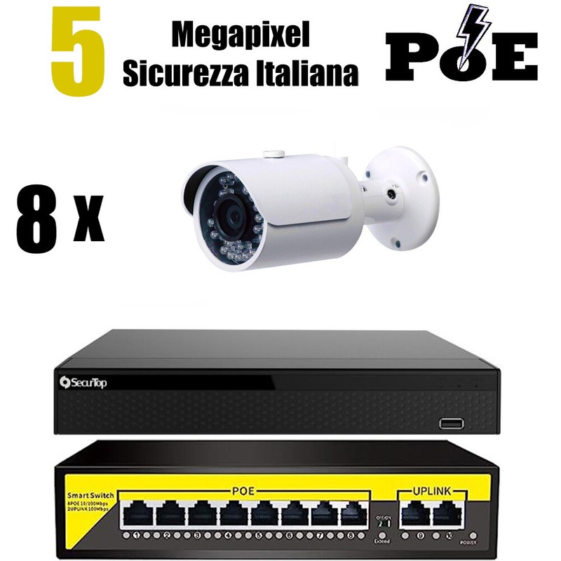 Poe 5MP Nvr 4 or 8 Channel IP Full HD Camera Video Surveillance System gallery