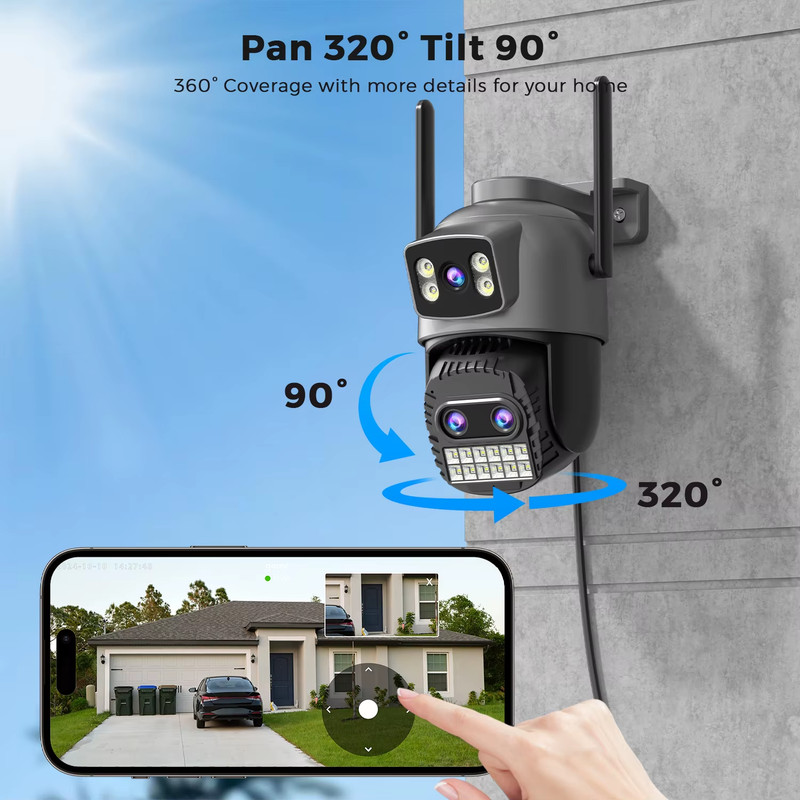 BESDER 12MP Wifi Camera Outdoor Dual Screen 10X Digital Zoom CCTV Video Surveill gallery