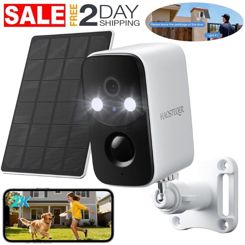 Camara De Seguridad Para Exterior Solar Inalambrica WiFi Con Audio y Micrófono