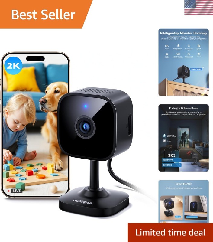 2K Indoor Security Camera with Night Vision & 2-Way Audio – Peace of Mind Awaits