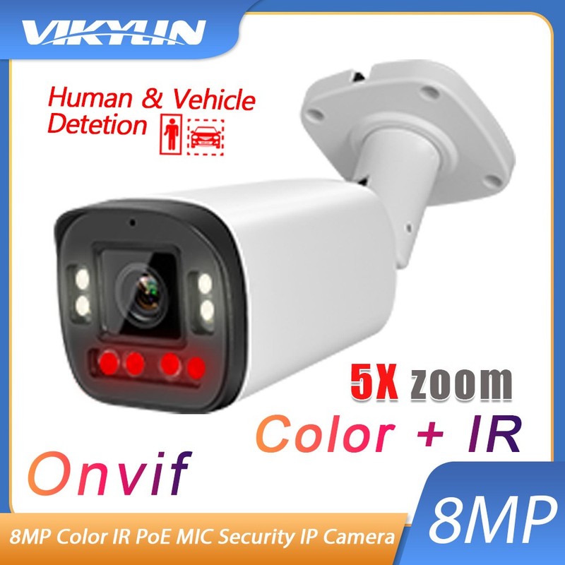 Vikylin 4K 8MP POE Camera Outdoor 5X ZOOM Full Color IR Dual Light 2 Way Audio gallery