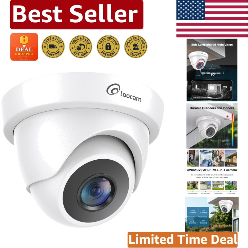1080p HD Security Camera with Night Vision & Weatherproof Design for Outdoor Use