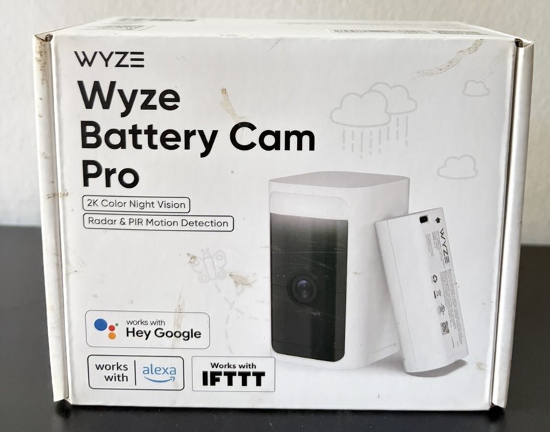 Wyze Battery Cam Pro Wireless Indoor/Outdoor 2K FHD Security Camera Night Vision