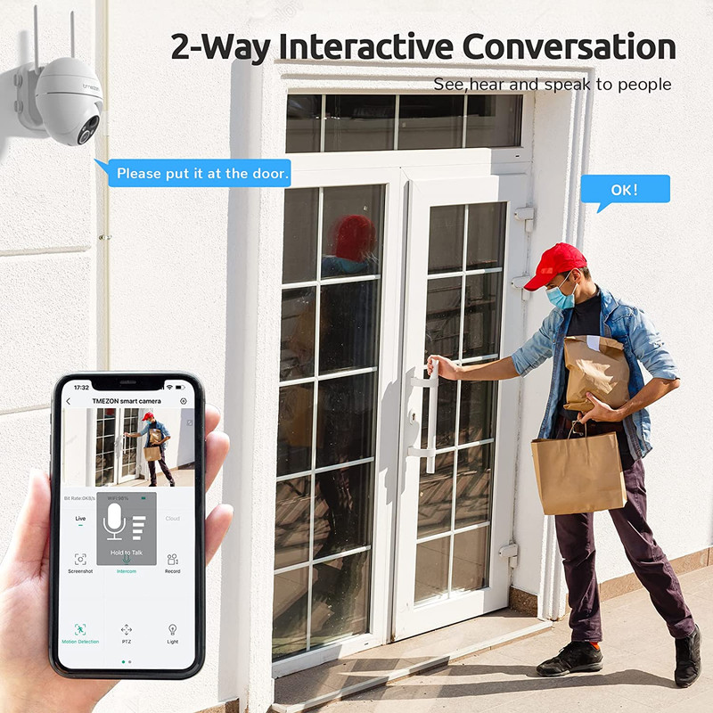 Solar Battery Surveillance Camera Outdoor, 2K Wireless PTZ WLAN IP Outdoor Camer gallery