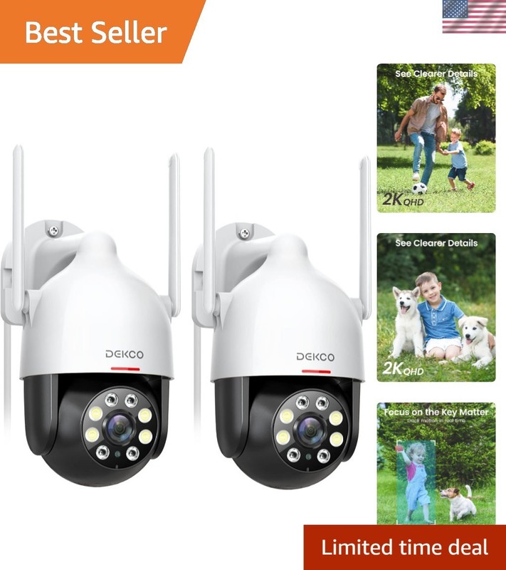 2K Security Camera Outdoor 2Packs, WiFi Outdoor Security Cameras Pan-Tilt 360…