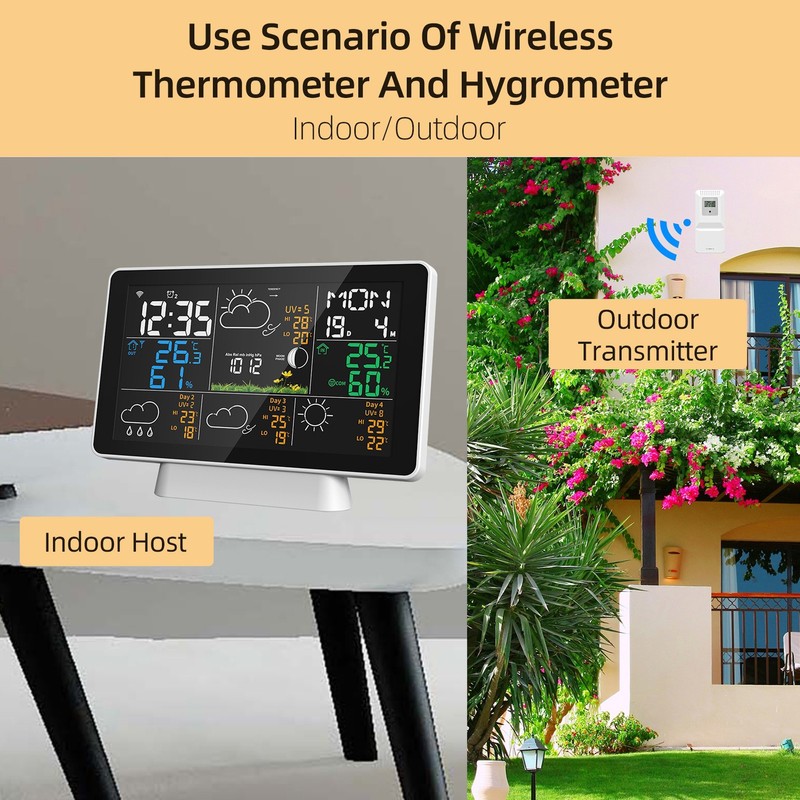 7.5Inch Large DisplayTuya WIFI 328FT（100M ) Sensing Distance Wireless Weath FQAP gallery