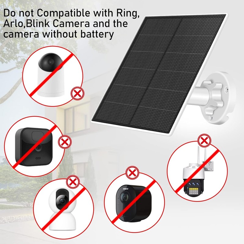 10W Waterproof 5V USB C Micro USB Wireless Security Camera Solar Panel Charger gallery