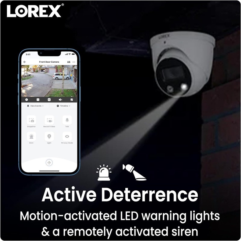 Lorex 4K Ultra HD Smart Deterrence IP Dome Camera Smart Motion Detection E893DD gallery