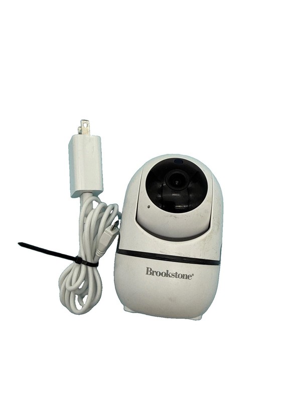 Brookstone Smart WiFi Indoor Camera White Pan Tilt Zoom Security Baby Monitor