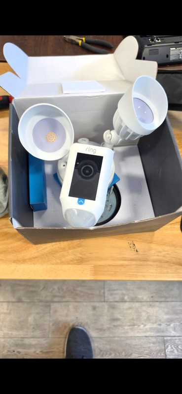 Ring Floodlight Cam Wired Plus White 1080p HD Security Camera(BRAND NEW) Open Bo