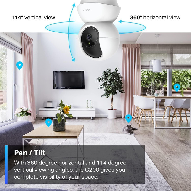 Tapo Pan/Tilt Security Camera for Baby Monitor, Pet Camera W/Motion Detection, 1 gallery