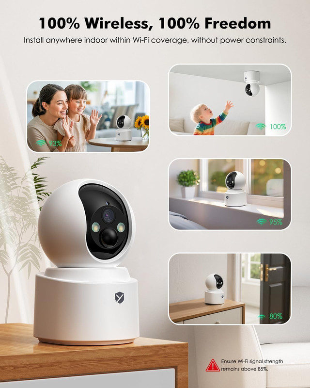 Wireless Camera 2.5K 4MP Pan Tilt Battery 2-Way Audio gallery