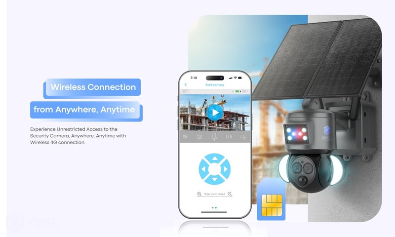 4G Security Camera Solar Powered 2K UHD Two Cams 12X Optical Zoom 24/7 Recording gallery