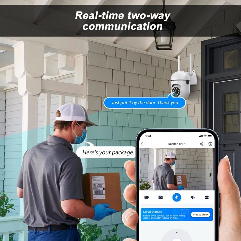 5MP Camera Wireless WIFI Outdoor CCTV PTZ Smart Home Security IR 2-Way Audio gallery