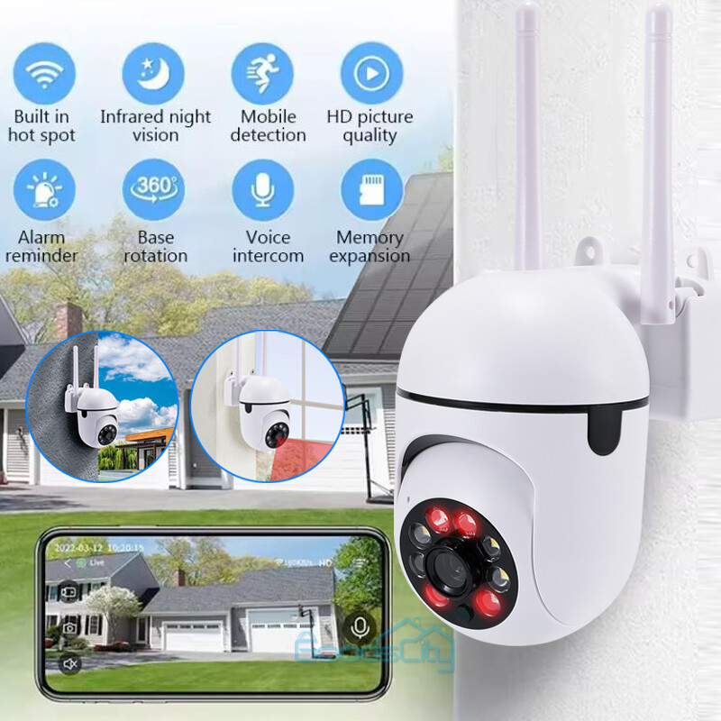 1/2/4 Camera WiFi 1080P HD PIR Night Vision Full Color Outdoor Home Security Cam
