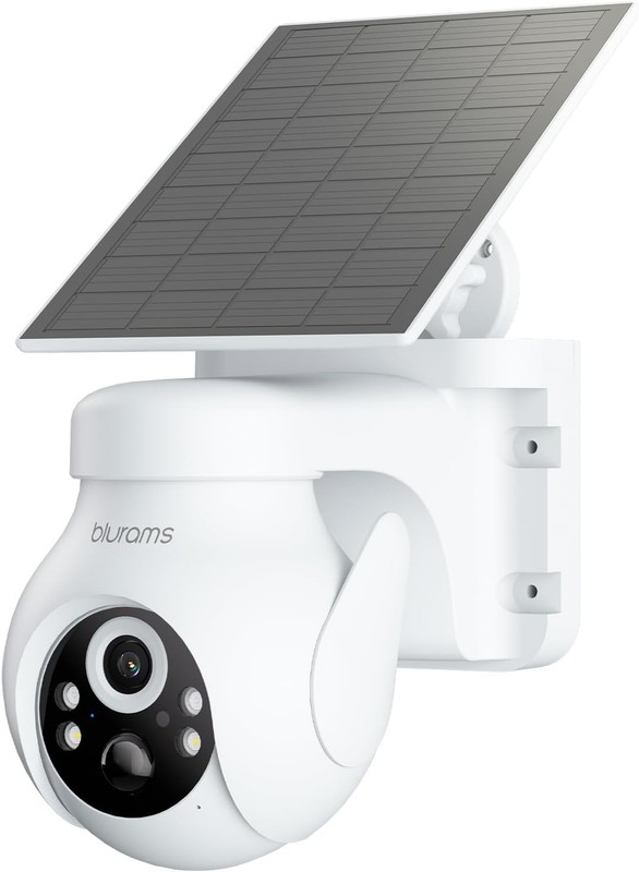 blurams 2K Solar Outdoor Wireless Camera 360° PTZ Security Cam Auto Track Color