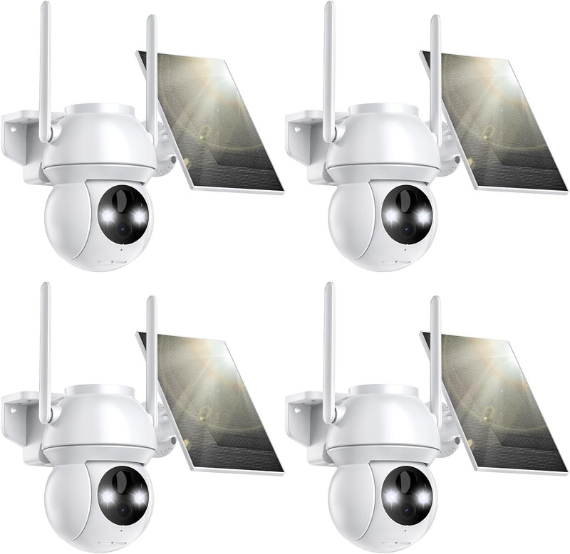 Solar Security Cameras Wireless Outdoor 2K 360° View Battery Powered Cameras for gallery
