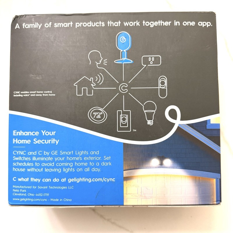 GE Cync Outdoor Smart Wired Camera Home Security, Black gallery