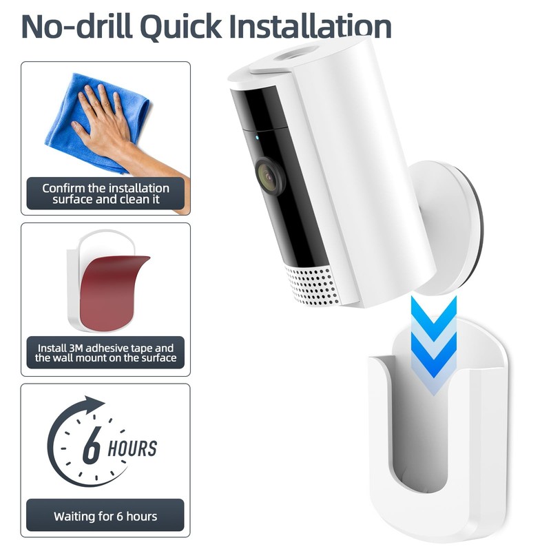 No Drill Ring Indoor Cam Adhesive Wall Mount Bracket - No Screws Needed, Easy... gallery