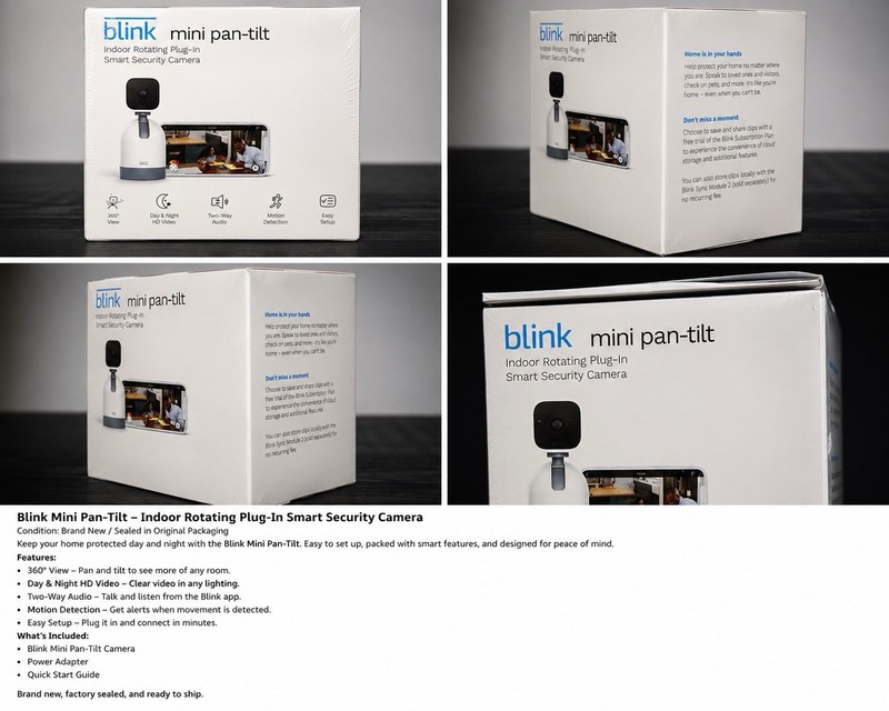 Blink Mini Pan-Tilt Indoor Wi-Fi HD IP Camera, Motion/PIR, 2-Way Audio, White