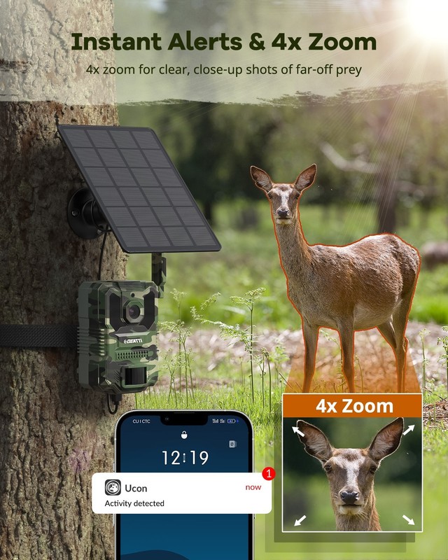 Solar 4G Wildlife Hunting Trail Camera Full HD Night Vision Motion Waterproof gallery