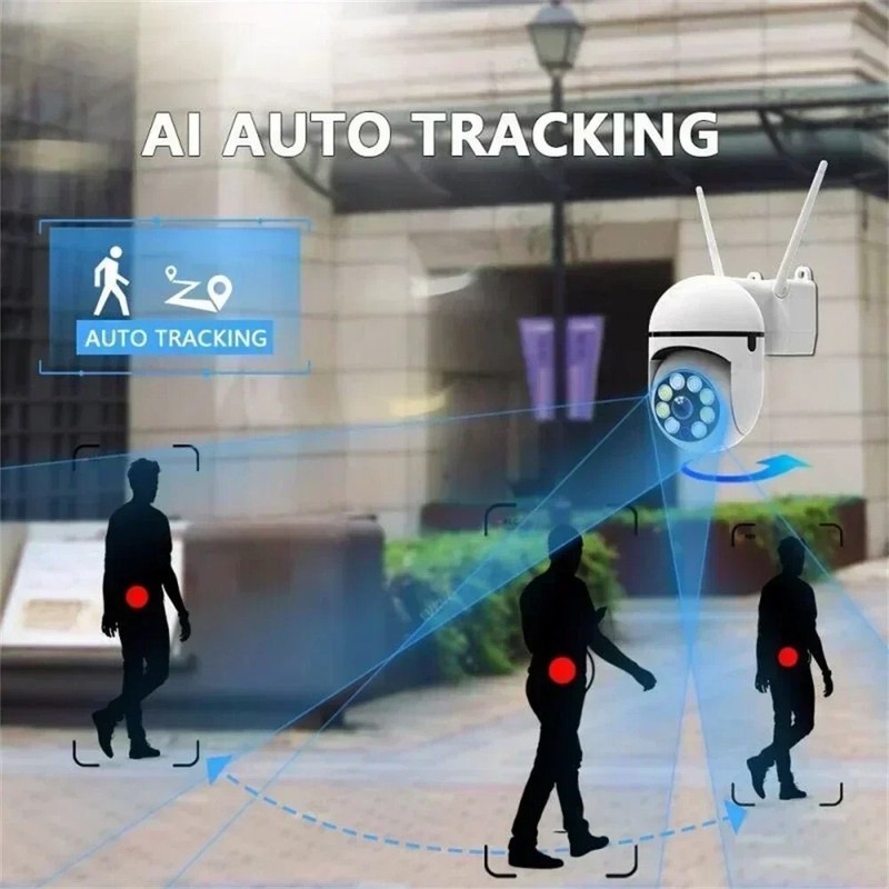 8MP Wireless Security Camera Wifi IP Outdoor 4X Zoom CCTV AI Human Tracking gallery