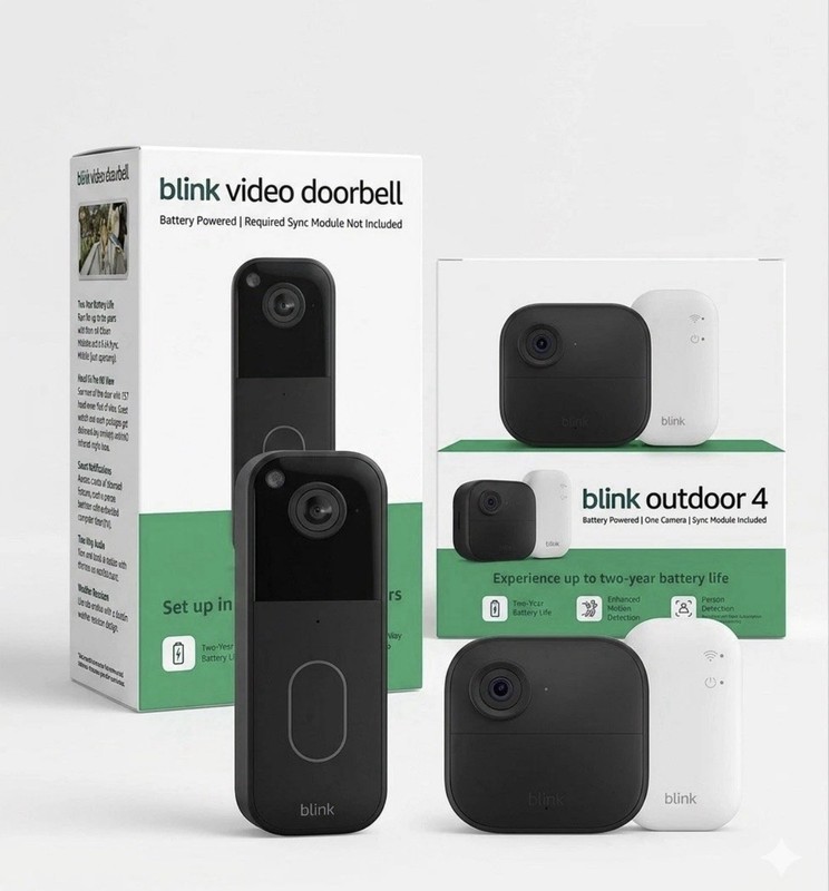 Blink Outdoor 4 Wireless Camera Security System & Blink Video Doorbell Bundle gallery