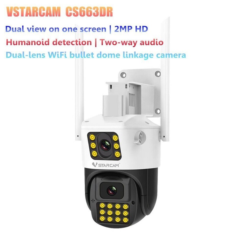 Hot Dual-Lens WiFi Bullet Dome Linkage Camera 2MP HD Two-way Audio Zoom Camera