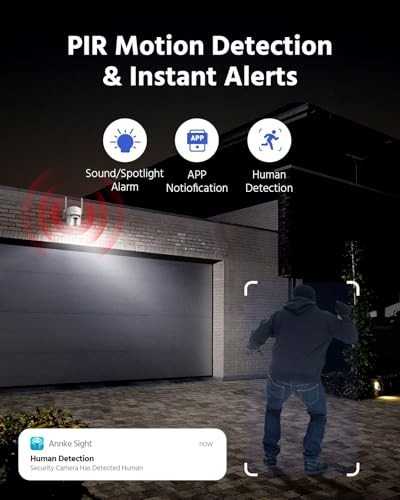 ANNKE Wireless Outdoor Solar Security Camera System, 4-Cam Kit, 360° View gallery