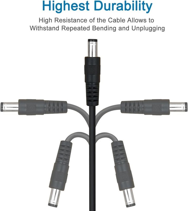 SIOCEN【2-Pack】 6ft DC Extension Cord 5.5mm x 2.1mm Male to Female Power Black gallery