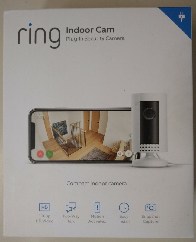 Ring Indoor Plug In HD Security Camera 2 Way Talk Alexa 8SN1S9BEN0 8SN1S9WEN0