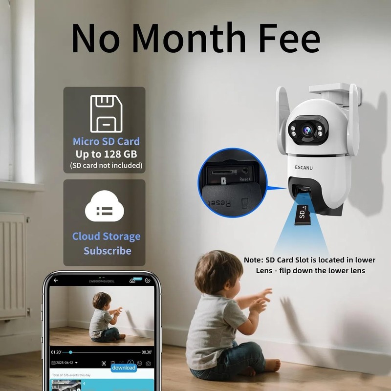 Dual Lens Security Cameras Wireless Outdoor for Home 1 pack gallery