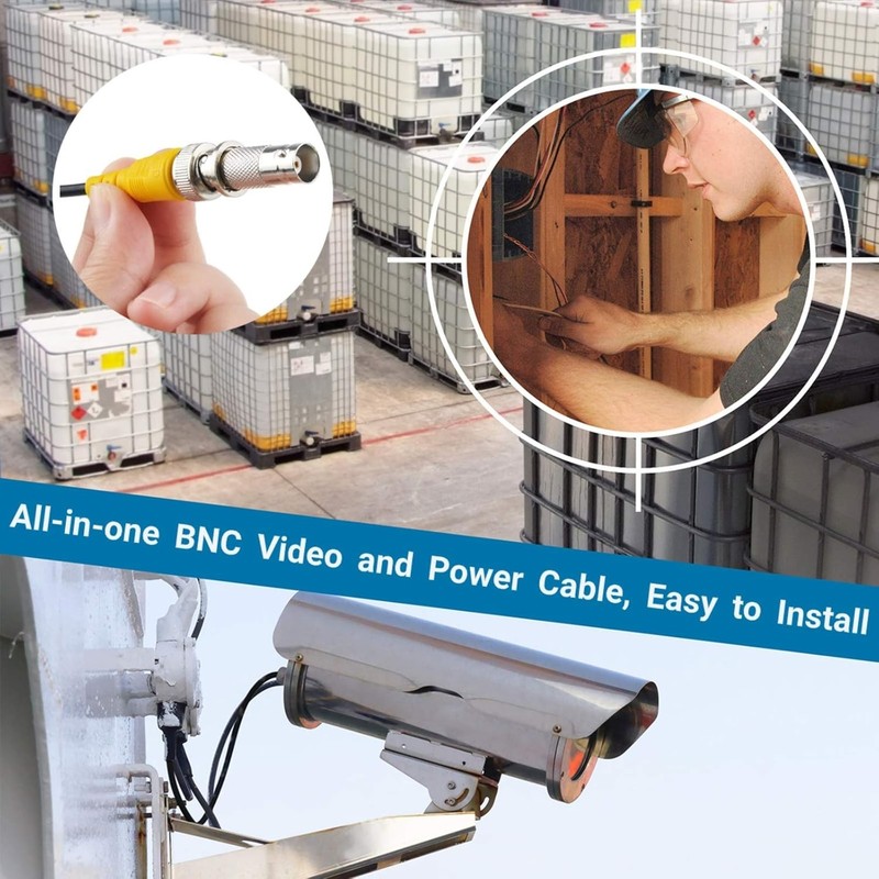 2-Pack 25ft BNC Coaxial Security Camera Cables - Weatherproof & Ready to Use gallery