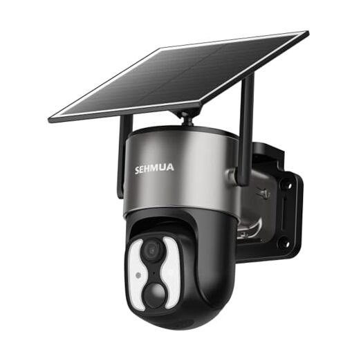 4G LTE Cellular Solar Security Camera Wireless Outdoor, 2K No WiFi Grey