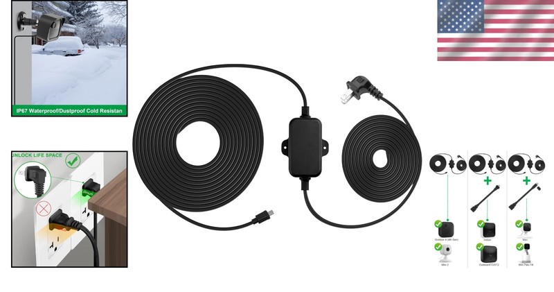 30Ft Weather Resistant Power Adapter for Blink Mini 2/Outdoor 4, Black 1 Pack... gallery