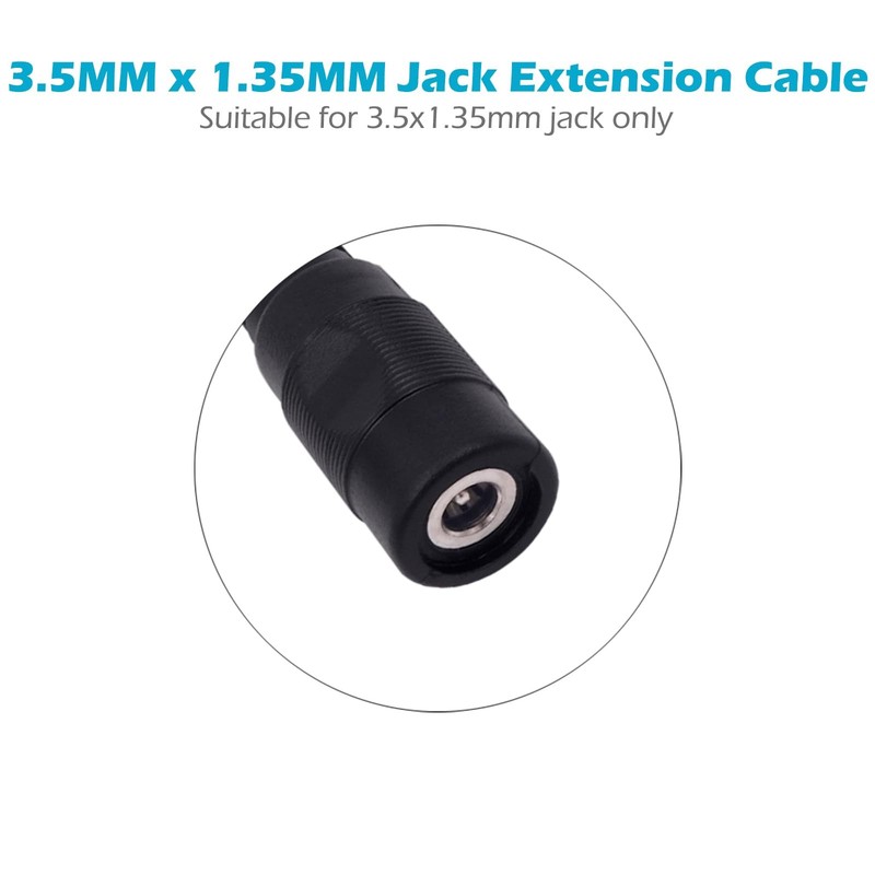 Fancasee 2-Pack 1FT 3.5mm x 1.35mm x 1.35mm, 1 feet (12 inches), Black gallery
